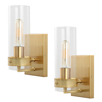 Harper 4.5" Coastal Minimalist Iron/Glass LED Sconce - JONATHAN Y
